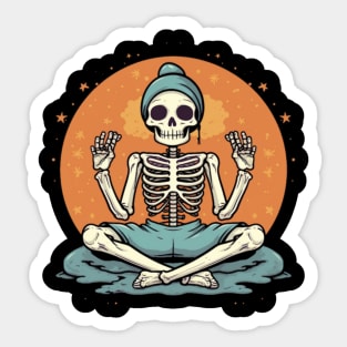 Skelton doing yoga Sticker